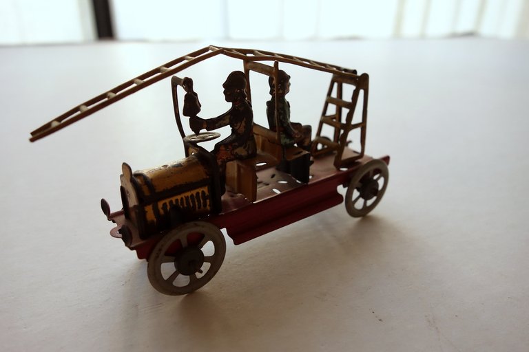 Giocattolo Tin Penny Toys Johann Philipp Meier Autopompa Pompieri Latta …