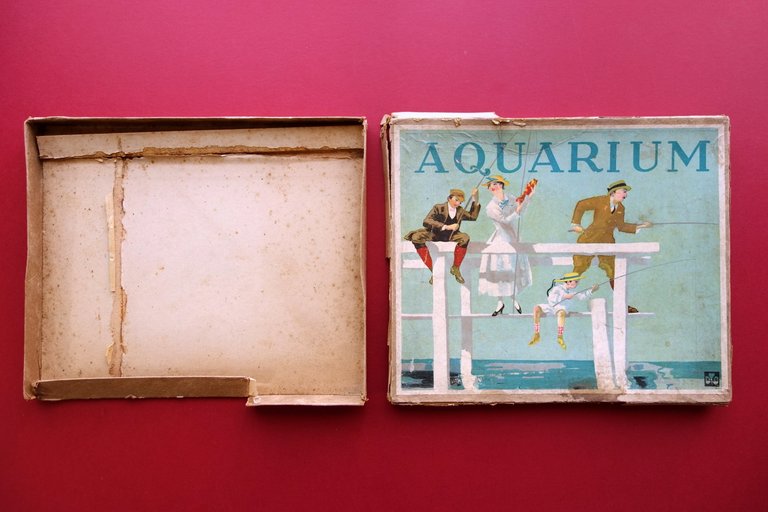 Gioco da Tavolo Aquarium Pesca Infanzia Anni '30 Originale