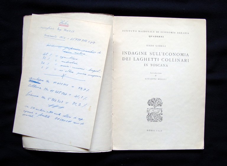 Giorgi Enzo Economia Laghetti Collinari Toscana 1959 Agraria Medici | Immagine Gallery 3
