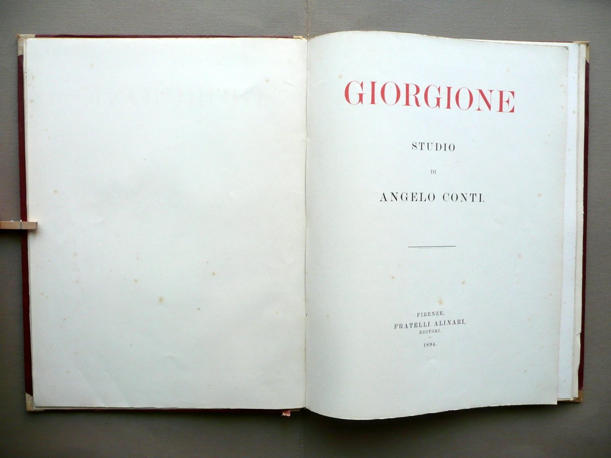 Giorgione Studio di Angelo Conti Fratelli Alinari Firenze 1894 Originale … | Immagine principale