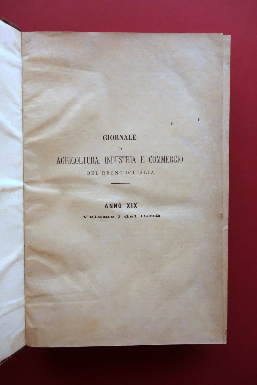 Giornale d'Agricoltura Industria e Commercio del Regno d'Italia 1882 51 …