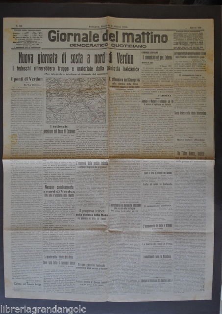 Giornale del Mattino Prima Guerra Sosta Verdun Germania Francia Cadorna …