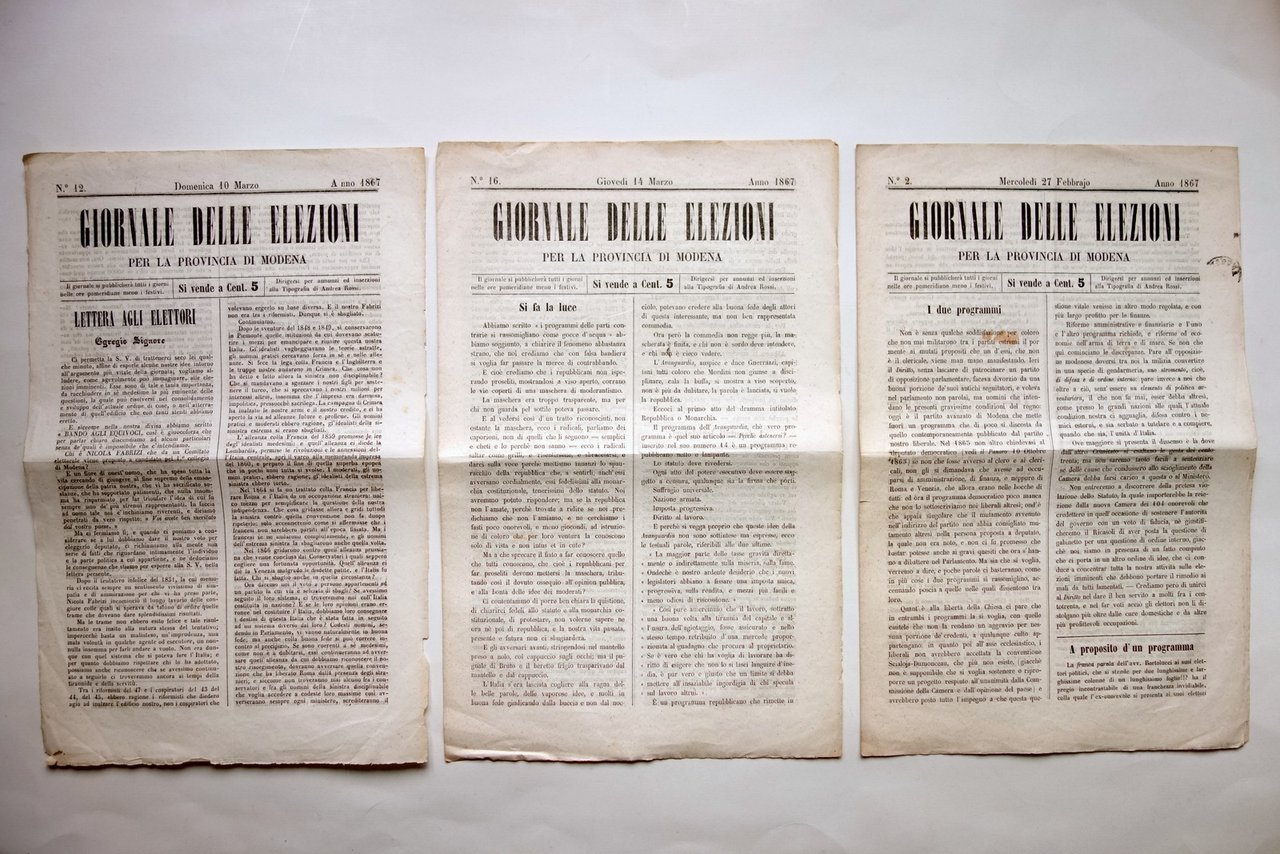 Giornale delle Elezioni per la Provincia di Modena 3 Numeri …