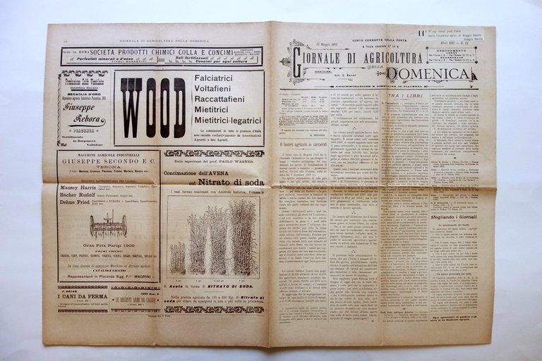 Giornale di Agricoltura della Domenica 1903 Esposizione Caseificio Reggio Emilia