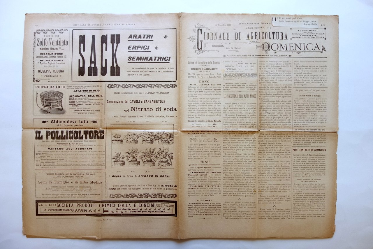 Giornale di Agricoltura della Domenica 1903 Formaggi Margarinati in Italia | Immagine principale