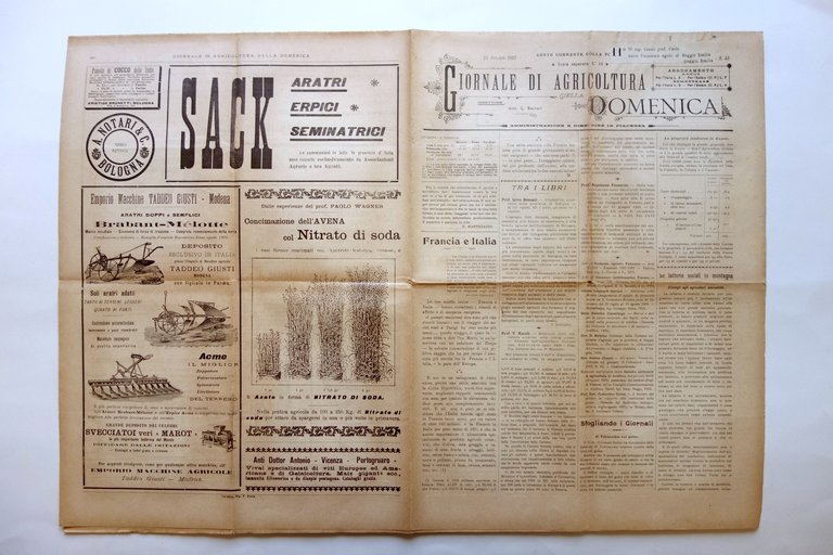 Giornale di Agricoltura della Domenica 1903 Sardegna Scuola Agricoltura Sassari