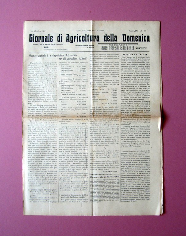 Giornale di Agricoltura della Domenica N 44 29/10/1911 Caseificio Zanelli Reggio