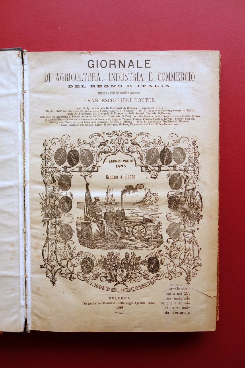 Giornale di Agricoltura Industria e Commercio Regno d'Italia 1875 Anno …