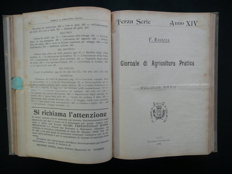 Giornale di Agricoltura Pratica 49 Numeri N. 654-703 8 Gennaio …