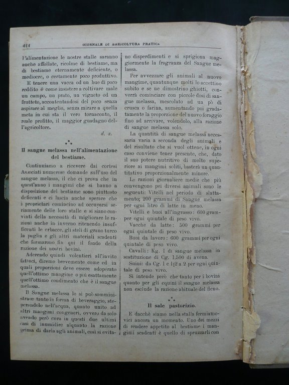 Giornale di Agricoltura Pratica 49 Numeri N. 654-703 8 Gennaio …