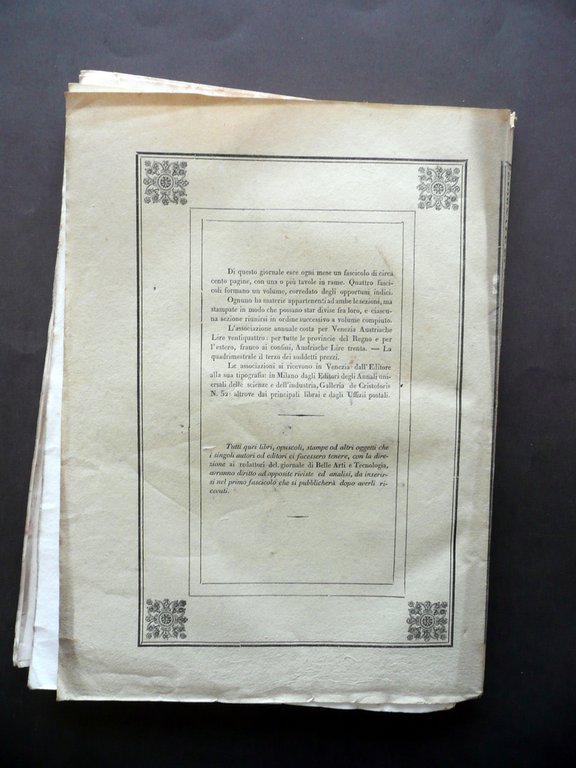 Giornale di Belle Arti e Tecnologia Anno Primo N. 5 … | Immagine Gallery 2