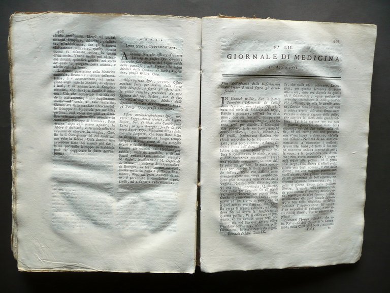 Giornale di Medicina Tomo Nono 52 Numeri Annata Completa 1770-71 …