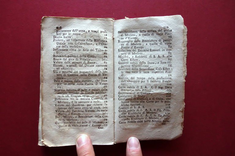 Giornale Modenese Civile Ecclesiastico per l'Anno 1774 Montanari Modena Tavola | Immagine Gallery 8