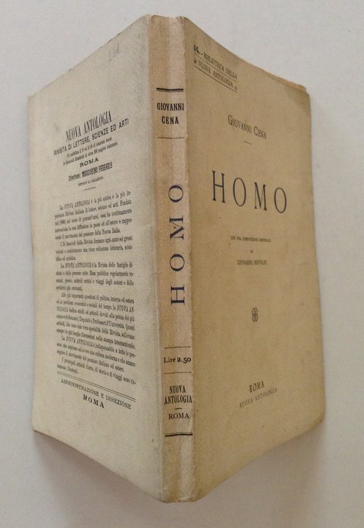 Giovanni Cena Homo Prima Edizione Nuova Antologia Roma s.d. 1907