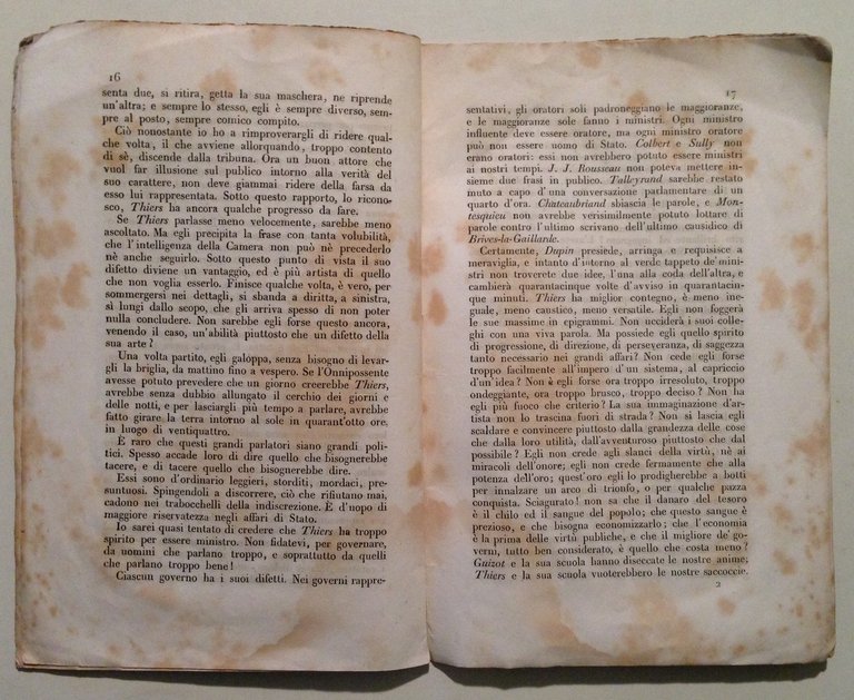 Giovanni Frattini Thiers Svelato dal Signor Cormenin Tip. Di Pietro …