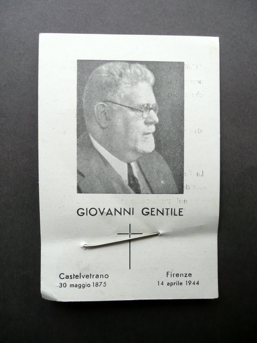 Giovanni Gentile Commemorazione MSI Firenze 1959 Ventennio Castelvetrano PNF