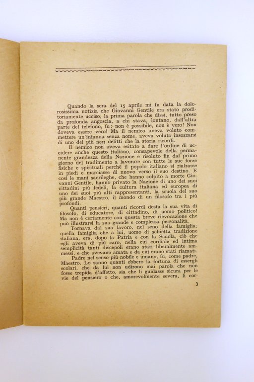 Giovanni Gentile Per Morte Carlo Alberto Biggini Edizioni Erre Venezia …