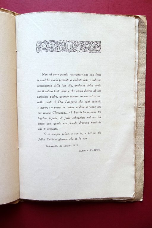 Giovanni Pascoli Nell'Anno Mille Zanichelli 1922 Rara 1∞Edizione Nozze