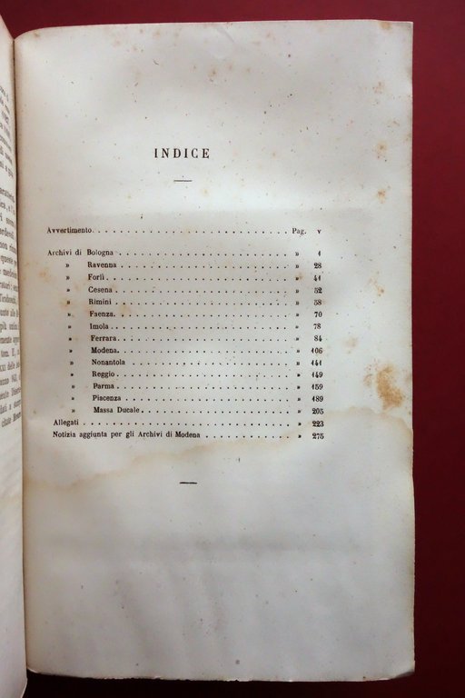 Gli Archivi delle Provincie dell'Emilia e Loro Condizioni Bonaini Cellini …