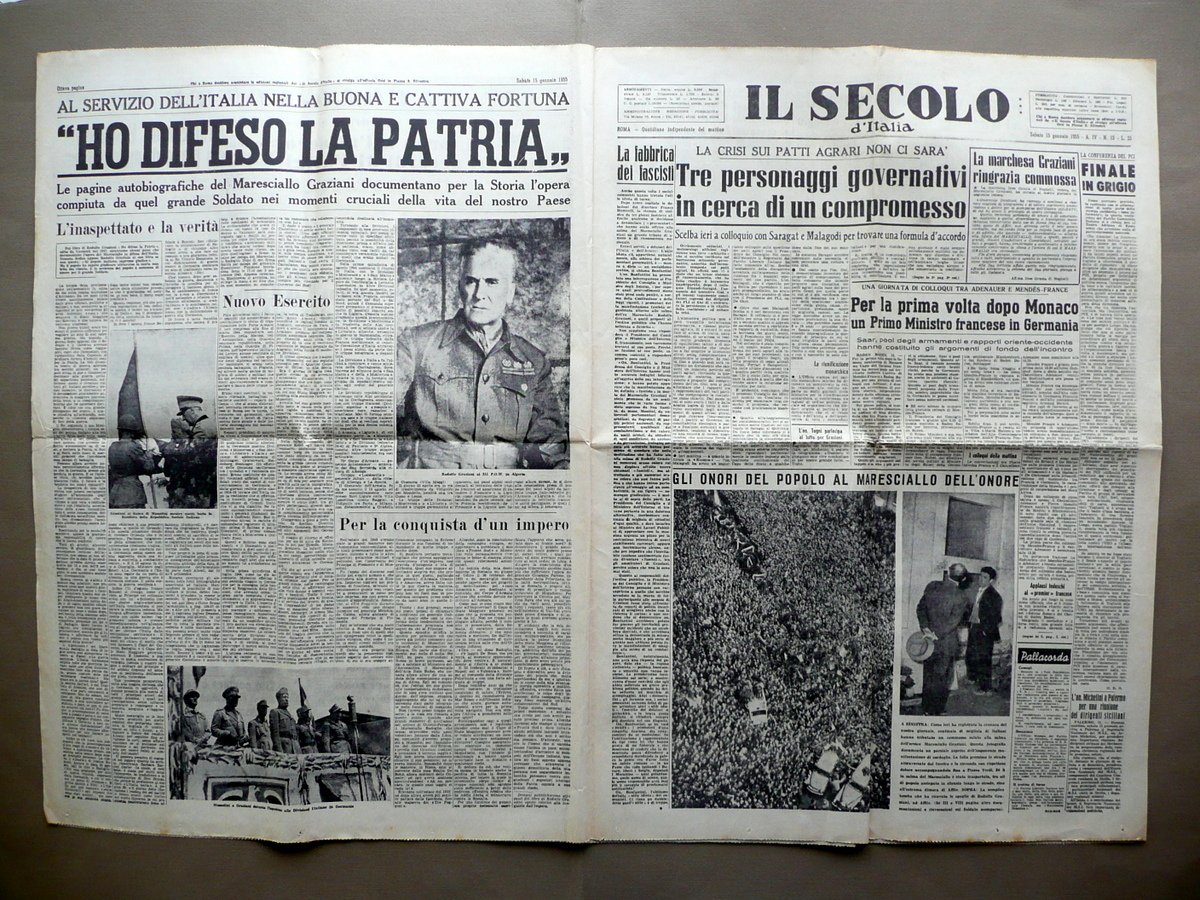 Gli Onori del Popolo al Maresciallo dell'Onore Graziani il Secolo … | Immagine principale