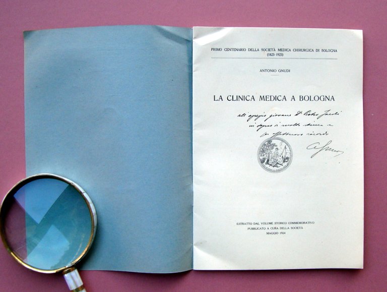 Gnudi La Clinica Medica a Bologna 1924 Poligrafici Riuniti Bononiensis