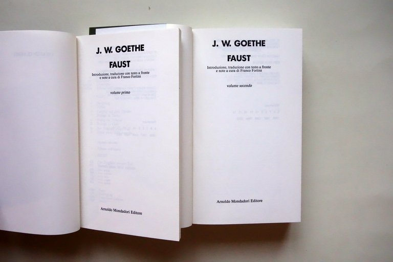 Goethe Faust a cura di Franco Fortini Mondadori Milano 1996 …