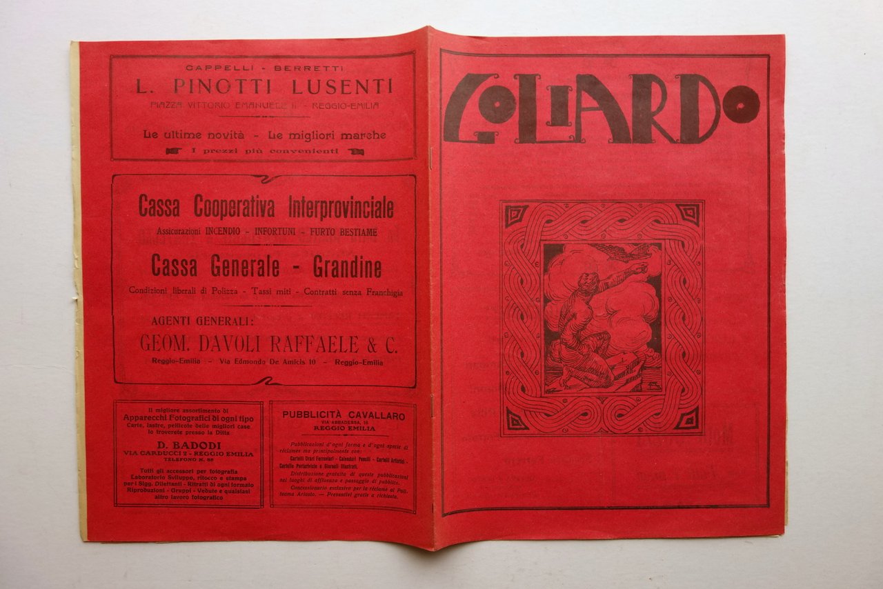 Goliardo Ass.Studentesca Amos Maramotti Reggio Emilia Fiume Redenta Pavlova 1924