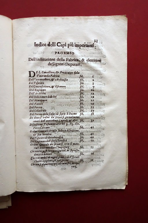 Governo della Ven. Fabrica del Duomo di Milano Malatesti 1642 …