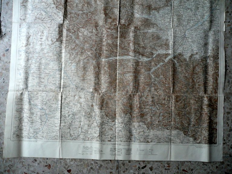 Grande Carta Comando Divisione Militare Cuneo Truppe da Montagna Agosto …