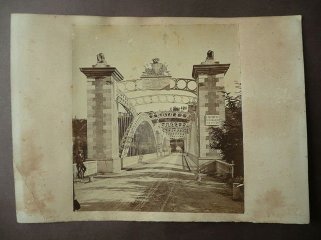 Grande Fotografia Antica Ponte Vittorio Emanuele Ingegnere F. Giordano 1858