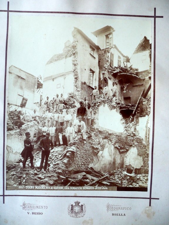 Grande Fotografia Diano Marina Terremoto 1887 Casa Demaestri Bernardo Biella