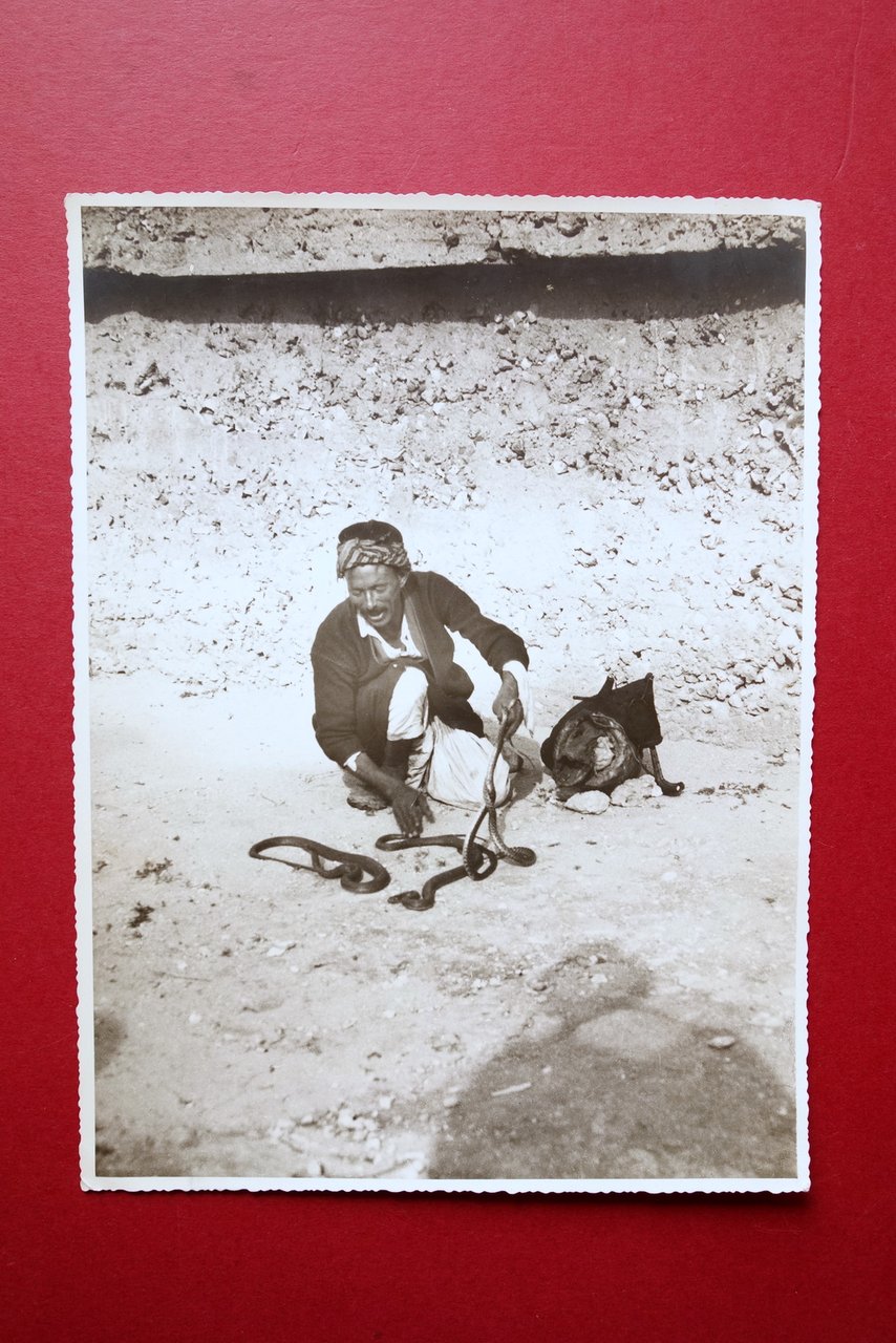 Grande Fotografia Incantatore di Serpenti Tunisi 1933 Originale Africa