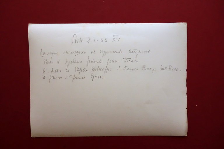 Grande Fotografia Originale Asti Consegna Stendardo Artiglieria Vicari 1936