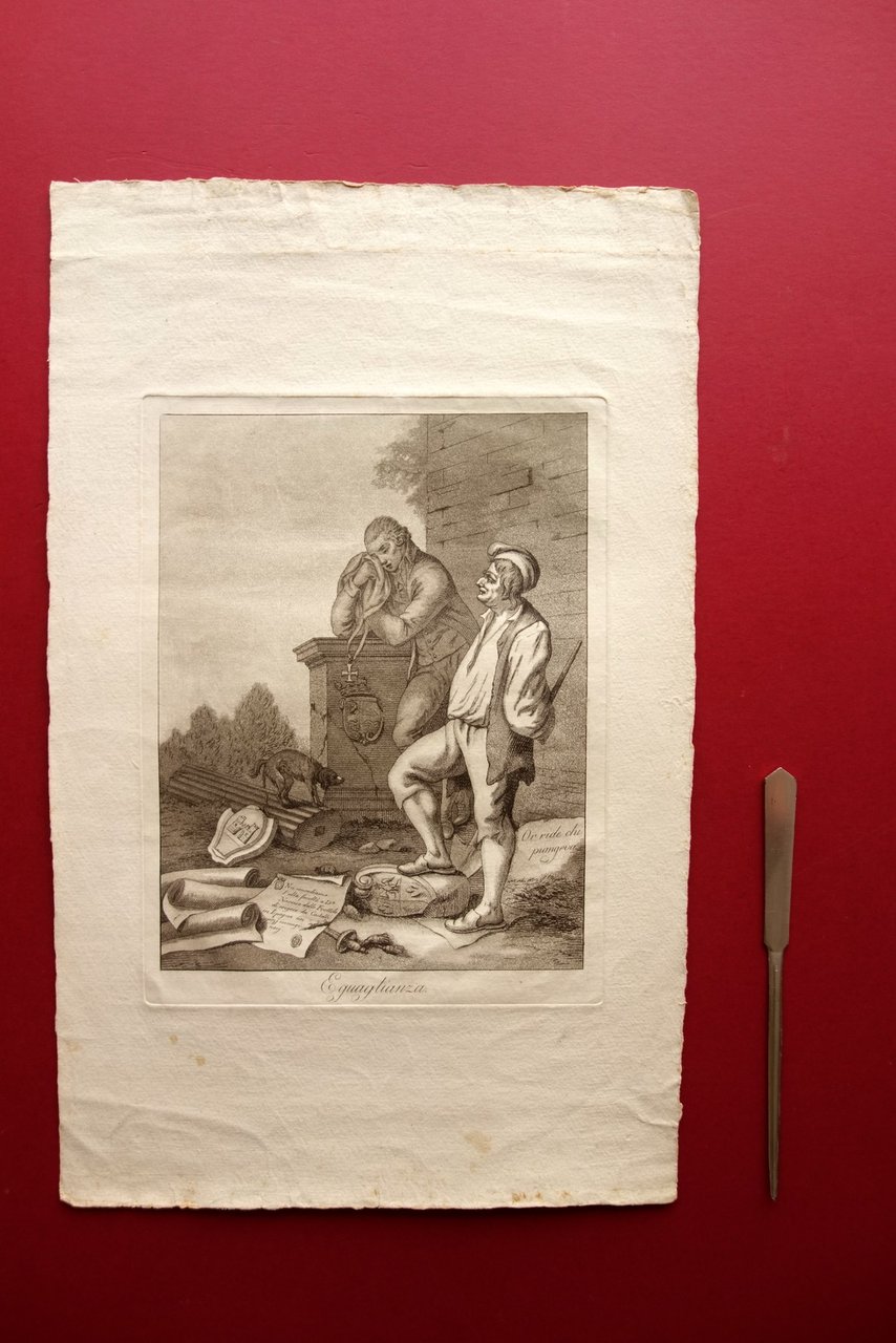 Grande Incisione Allegoria Eguaglianza Or Ride chi Piangeva Rivoluzione Francese | Immagine principale