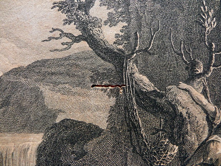 Grande Incisione La Cascade de Tivoli Le Veau Du Bocage …