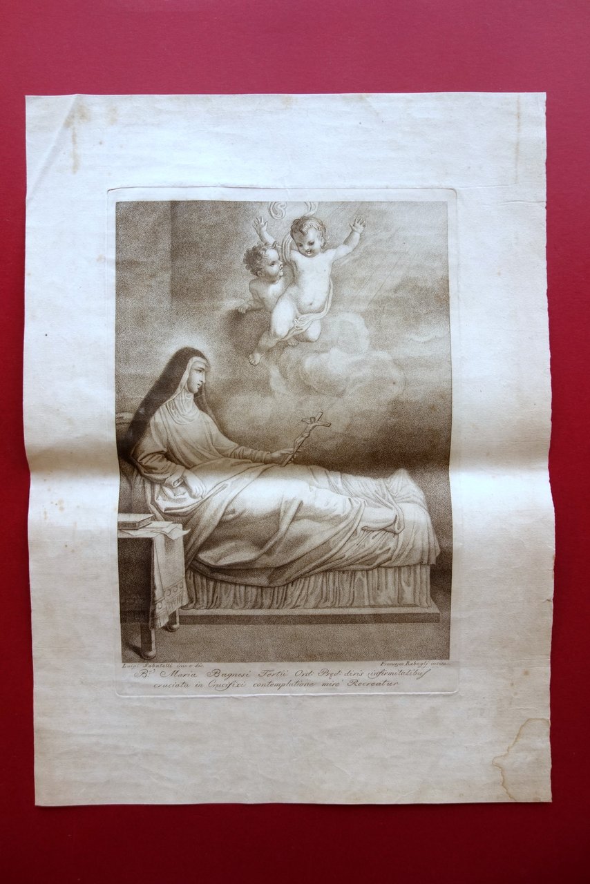 Grande Incisione su Rame Beata Maria Bagnesi Sabatelli Rebagli Primo …