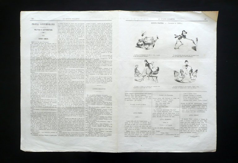 Grande Litografia Costumi Campagna Romana Pagina Centrale Lo Spirito Folletto