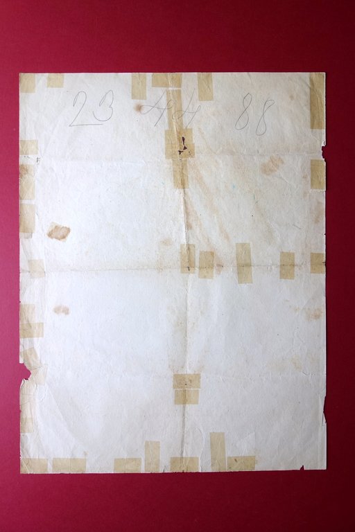 Grande Litografia Originale S. Lottocarda a Colori Fine Ottocento Religione