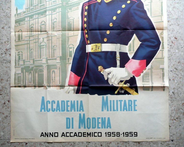 Grande Manifesto Accademia Miltare di Modena Anno Accademico 1958-59 IGAP