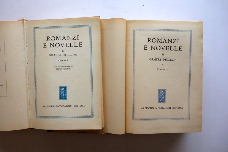 Grazia Deledda Romanzi e Novelle Mondadori Omnibus 1950-1957 2 Volumi