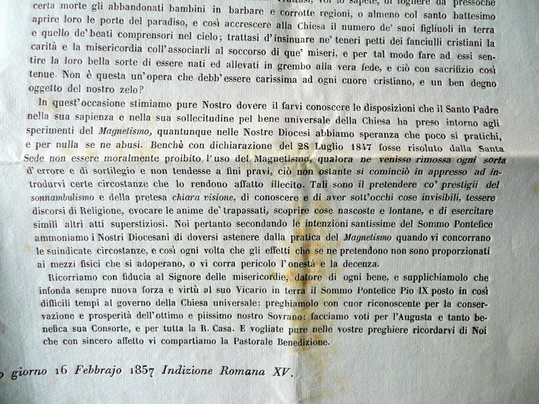 Grida Indulto Pontificio Quaresima 1857 Contro Magnetismo Sonnambulismo Soliani | Immagine Gallery 2