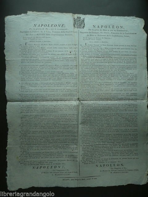 Grida Napoleone 1810 Istituto Scienze Lettere Arti Milano Norme Illuminismo
