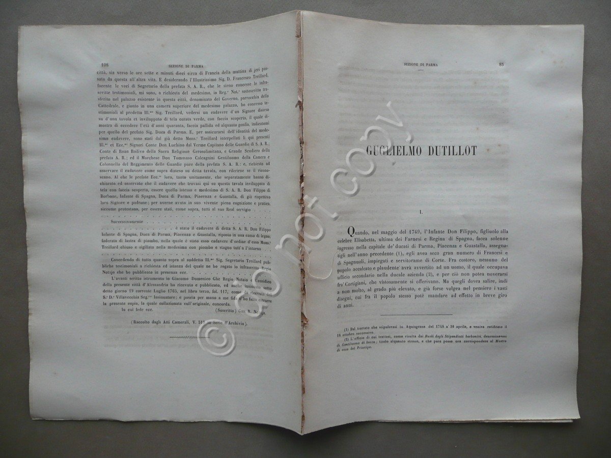 Guglielmo Dutillot Pietro Martini Ministro Infante Don Filippo Spagna 1874