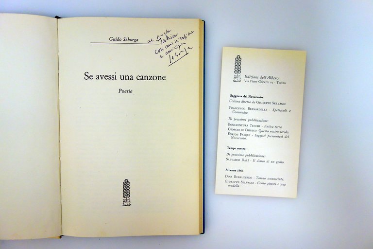 Guido Seborga Se Avessi una Canzone Poesie 1964 Autografo Dedica …