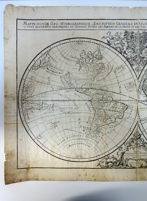 Jaillot Sanson Mappemonde Mappamondo du Globe Terrestre 1674 Incisione | Immagine Gallery 3