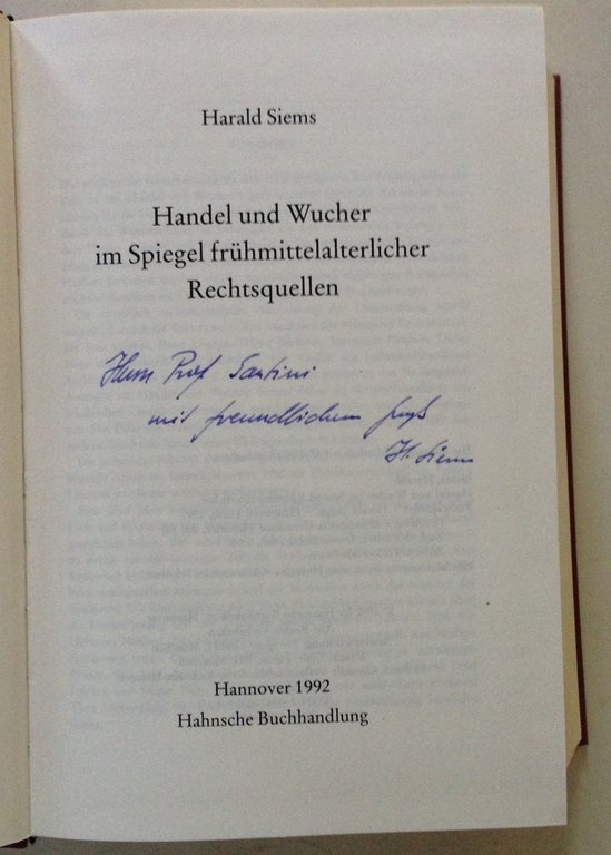 H. Siems Handel und Wucher im Spiegel Fruhmittelalterlicher Rechtsquellen
