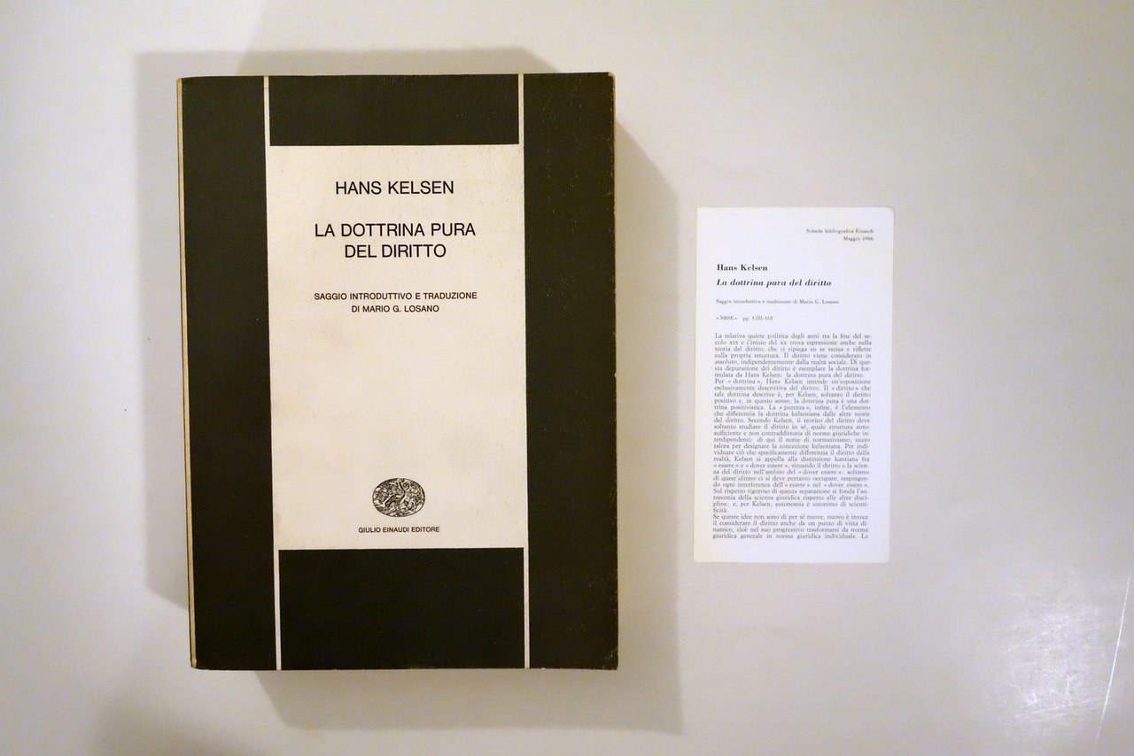 Hans Kelsen La Dottrina Pura del Diritto Einaudi Torino 1966 | Immagine principale
