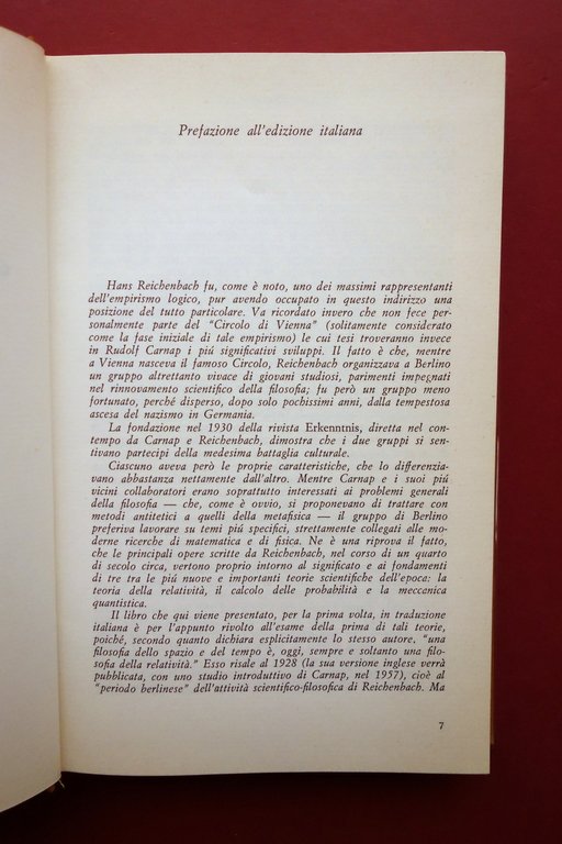 Hans Reichenbach Filosofia dello Spazio e del Tempo Feltrinelli 1977 …