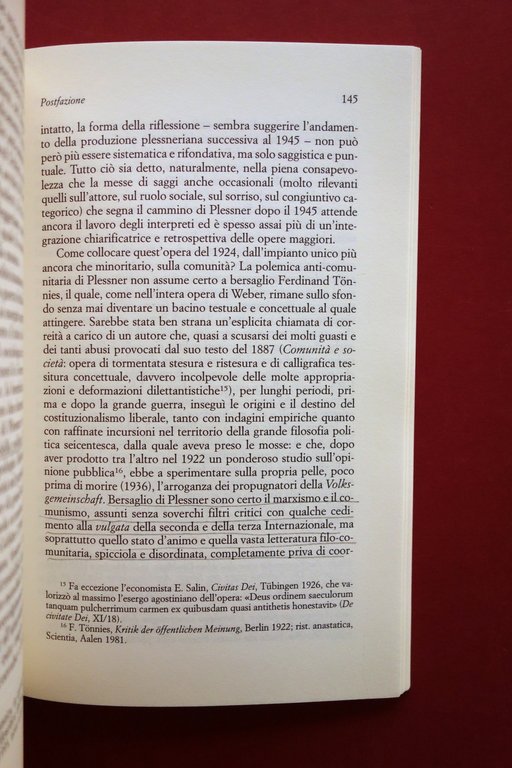 Helmuth Plessner I Limiti della Comunità Laterza 2001