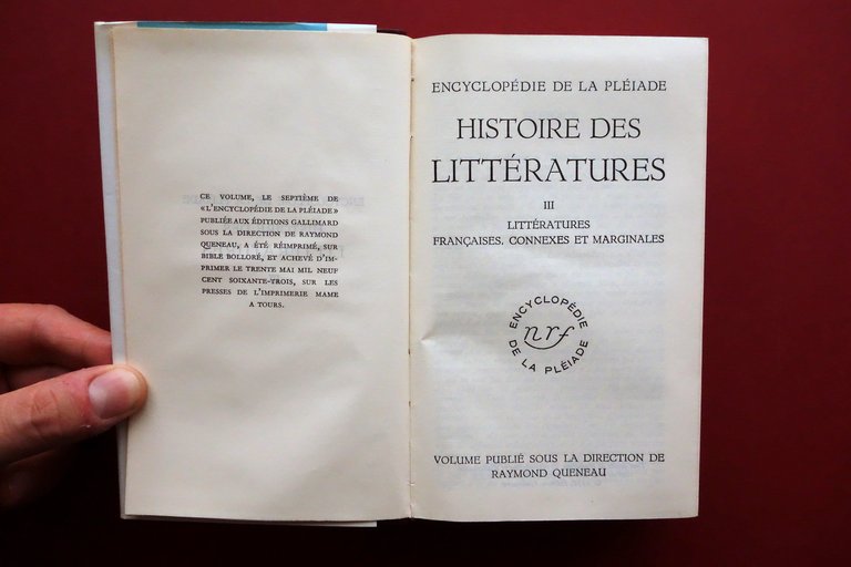 Histoire des Literatures 3 Direction de Raymond Queneau Gallimard Pleiade … | Immagine Gallery 3